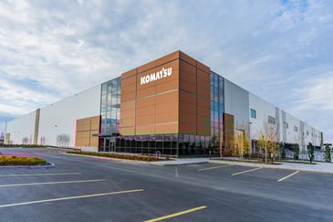 Komatsu’s new full-service distribution center set to open early 2026.